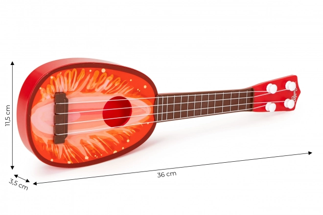 Gyerekeknek szánt ukulele eper mintával