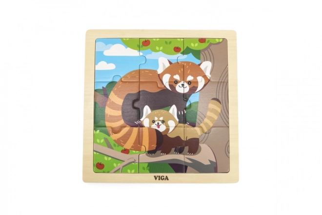 Fa puzzle 9 db - Vörös panda