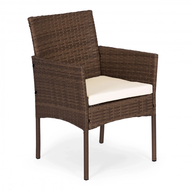 Kerti bútor szett rattan kinézettel – pad, asztal, szék barna MultiGarden