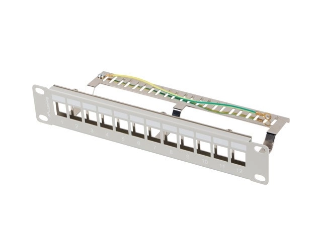 Lanberg patch panel 12 port 10" keystone moduláris szürke