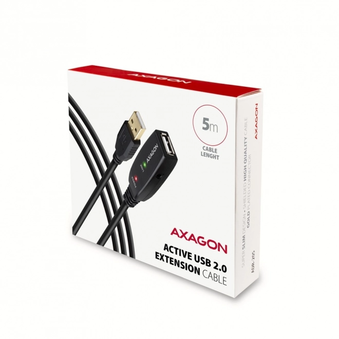 Axagon aktív USB 2.0 hosszabbítókábel repeater 5m