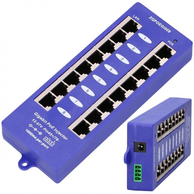 Extralink 8-port PoE injektor Gigabit Ethernethez