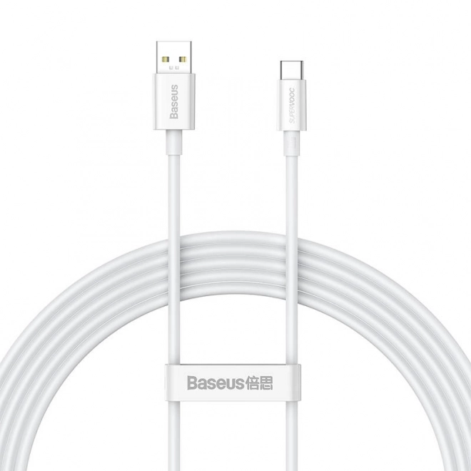 Baseus superior series gyors töltő és adatkábel, 65W, USB-C, 2m fehér