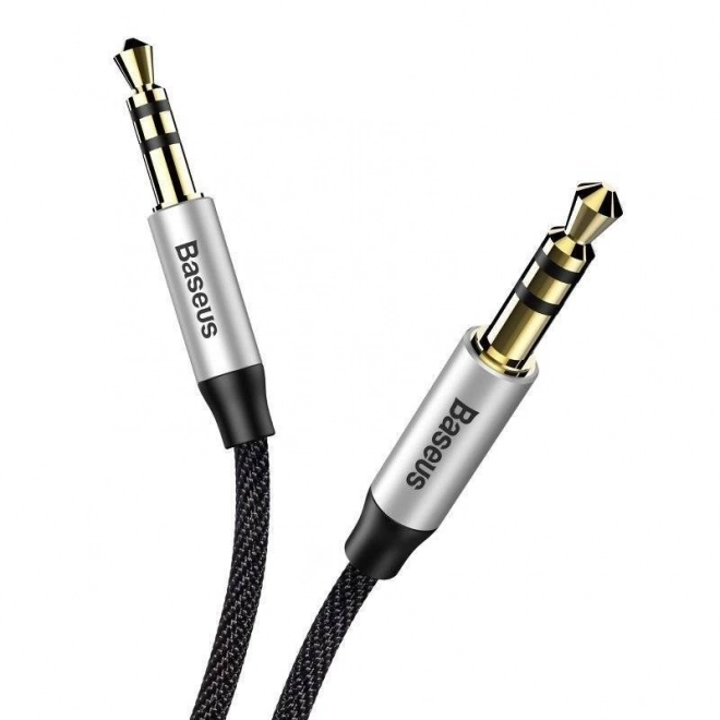 Baseus Yiven audio kábel mini jack 3,5 mm AUX, 1 m, fekete-ezüst