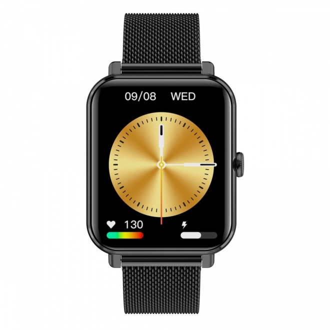 Smartwatch klasszikus fekete acél