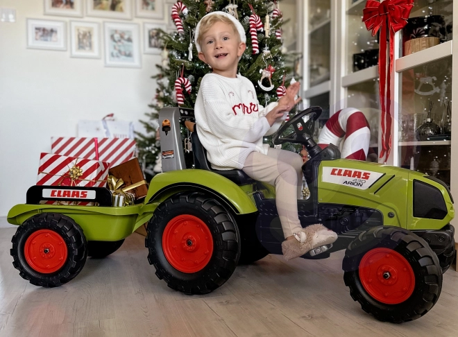 FALK Traktor pedálos Claas Arion 430 utánfutóval