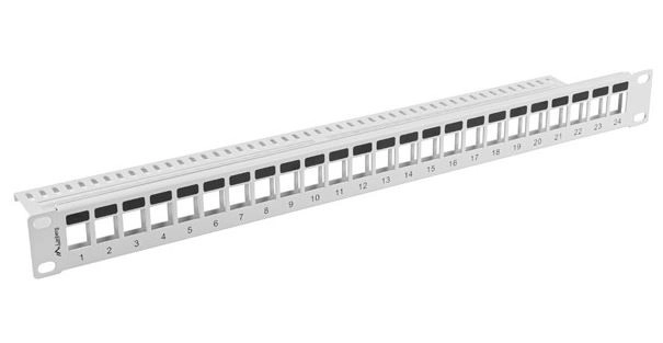 Keystone Kompatibilis Szürke Patch Panel 24 Port 1U 19 Hüvelyk