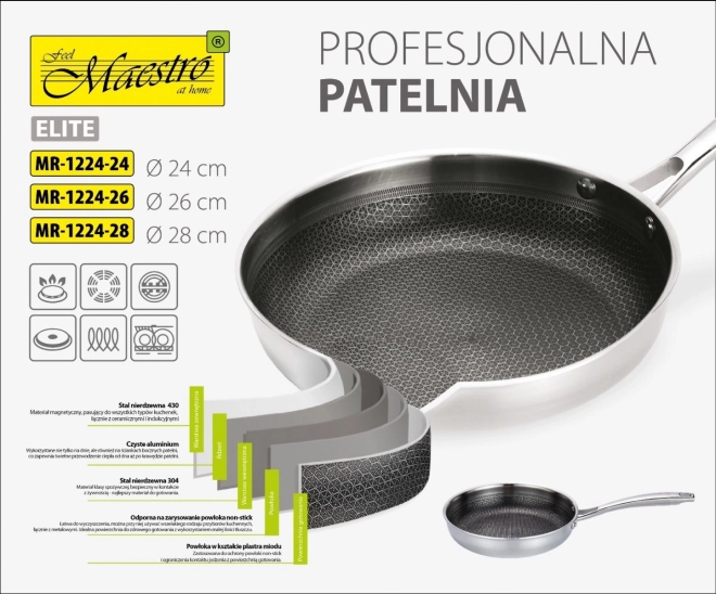 Professzionális serpenyő 24 cm Maestro
