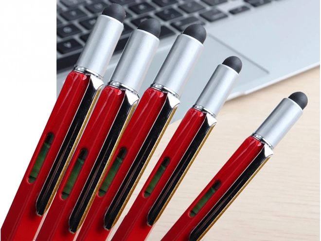 Multifunkcionális toll csavarhúzó multitool 6 az 1-ben vízmérték klipsz
