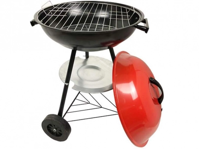 Kerti faszenes grill kerekekkel és fedéllel