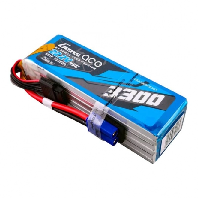 Gens ace nagy teljesítményű 3300mAh 22,2V 45C 6S1P Lipo akkumulátor EC5 csatlakozóval