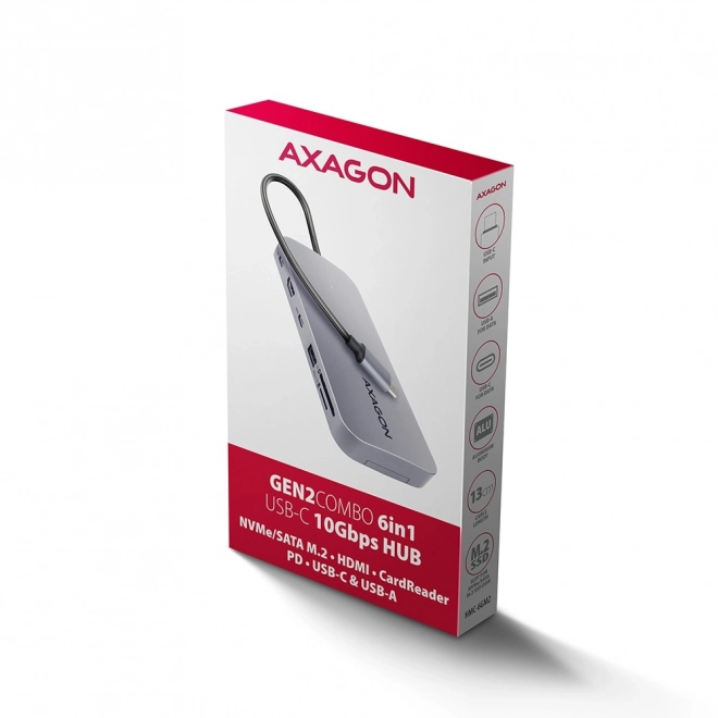 Axagon sokportos USB-C hub