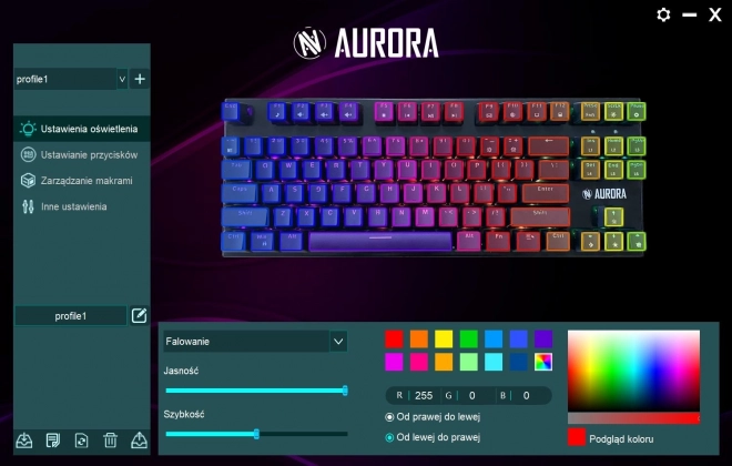 Aurora K2-R mechanikus gaming billentyűzet
