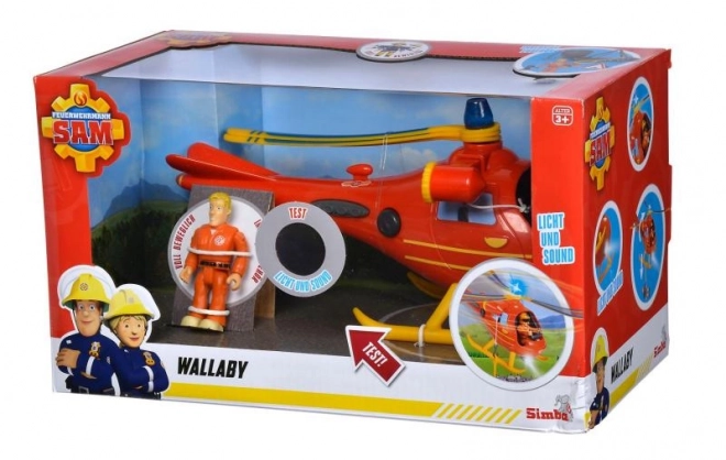 Helikopter Sam a tűzoltó Wallaby figurával
