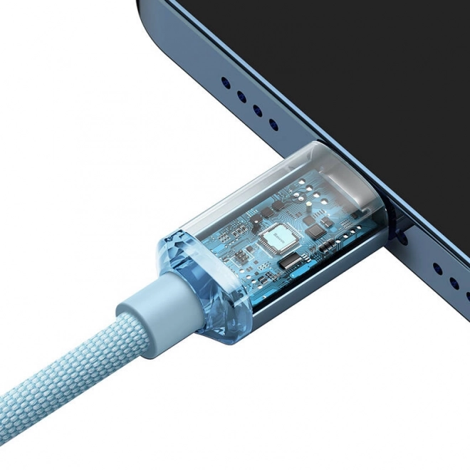 Baseus kristályfény USB-C kábel Apple készülékekhez 20W 2m kék
