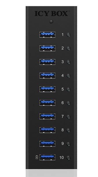 Icy Box AC6110 10-portos aktív USB hub