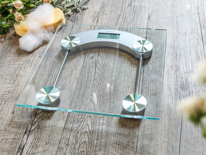 Üveg elektronikus fürdőszobai mérleg 180 kg-ig