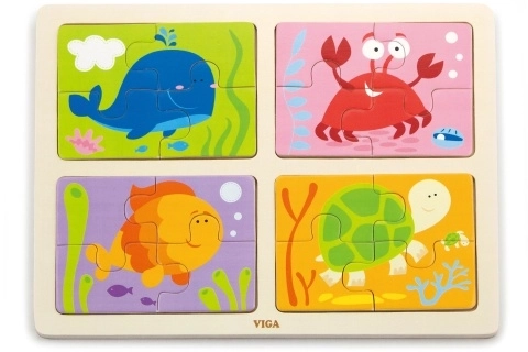 Fa puzzle 4 az 1-ben - tenger