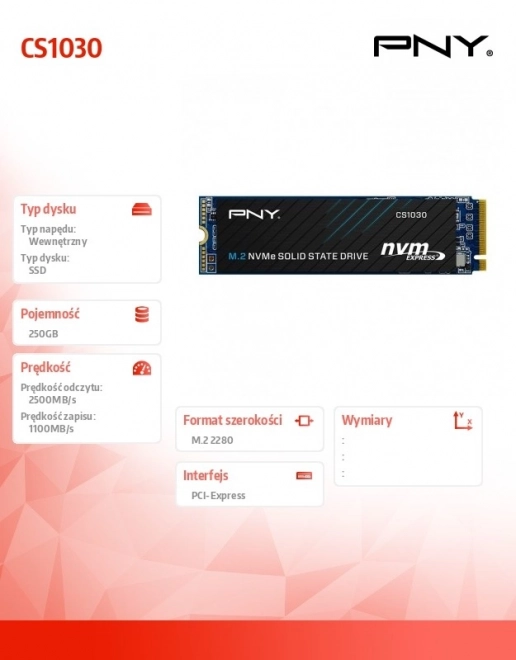 250GB NVMe SSD meghajtó