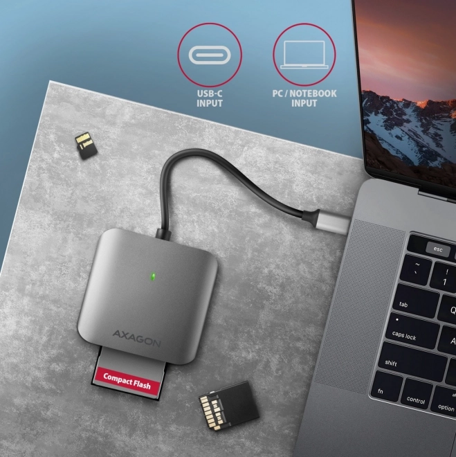 Axagon többslotos USB-C kártyaolvasó