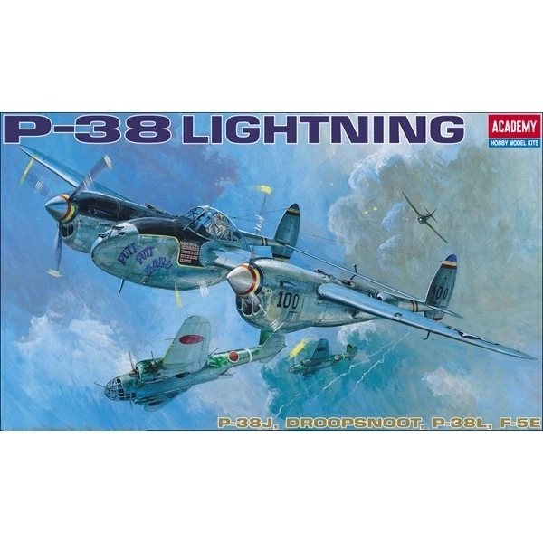Academy P-38 E/J/L Lightning 1:48 repülőgép modell