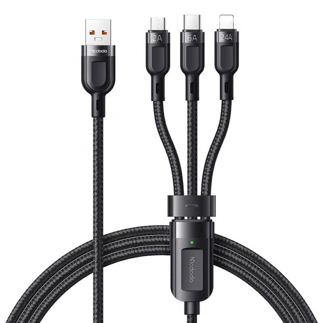 Többcélú töltőkábel USB-C / Lightning / microUSB csatlakozókkal