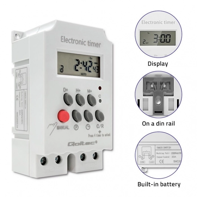 Elektronikus időkapcsoló Qoltec