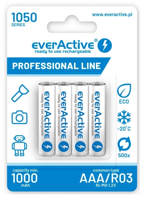 EverActive AAA 1050 mAh újratölthető elemek