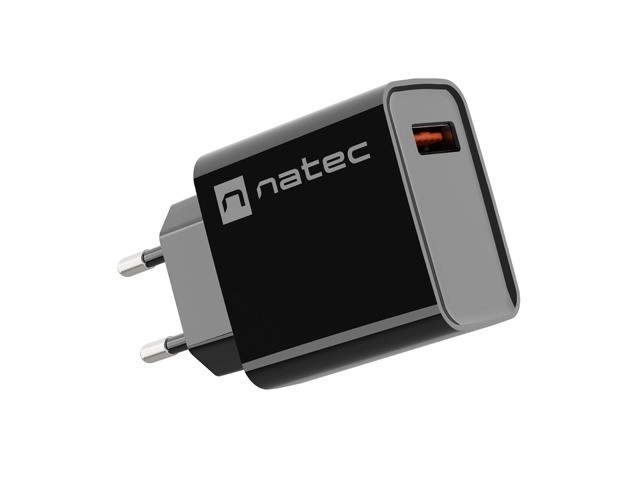 Univerzális hálózati töltő Natec Ribera USB-A 18W fekete