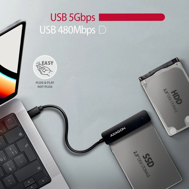 Kompakt USB-C SATA adapter