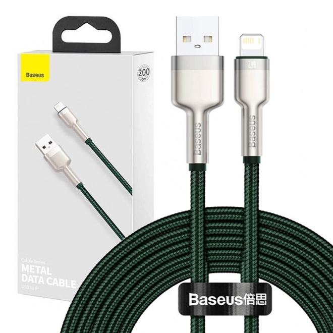 Baseus Cafule USB Lightning kábel 2,4A 2m zöld