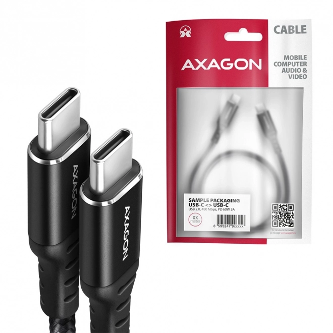 Usb-c usb-c prémium adat- és töltő kábel axagon 1,5m