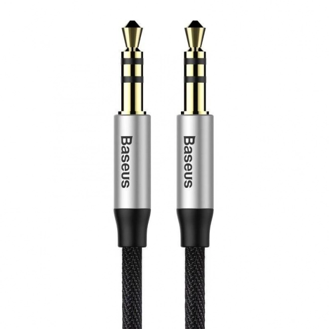 Baseus Yiven audio kábel mini jack 3,5 mm AUX, 1 m, fekete-ezüst