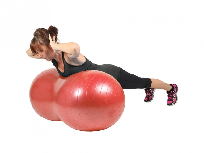 Fitnesz gumilabda dupla 40 cm pumpával – Piros