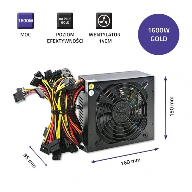 Atx 1600W tápegység 80 Plus Gold Bitcoin Minerhez