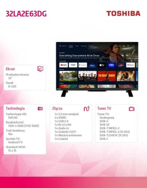 32 hüvelykes LED TV