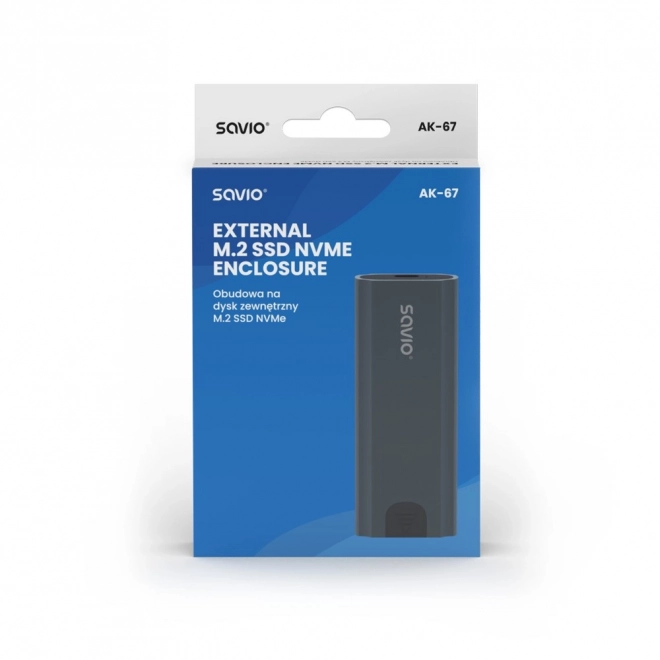Külső M.2 SSD NVMe ház, USB-C 3.1