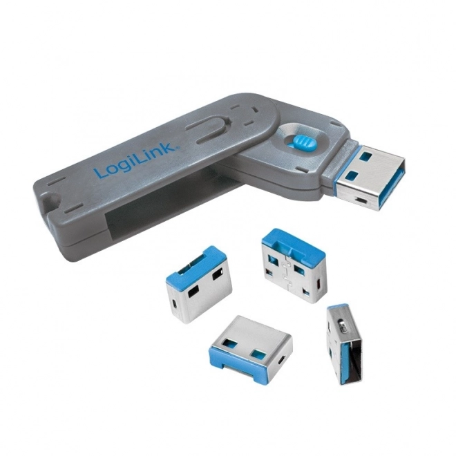 Usb port lezáró kulccsal, 4 darabos készlet