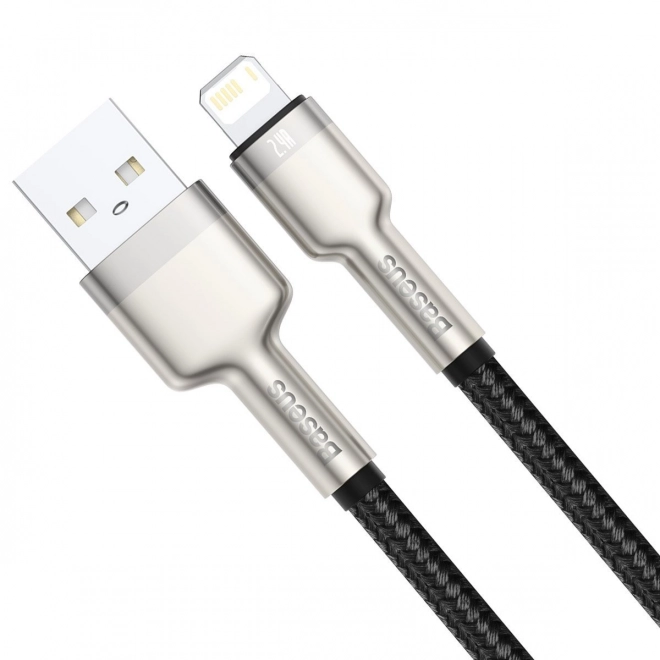 usb kábel lightning Baseus Cafule, 2,4A, 1m (fekete)