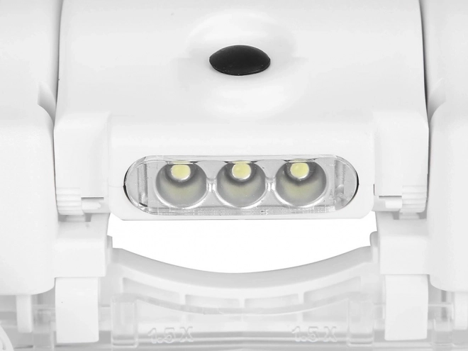 Szemüveg fényszóróval, 3 LED-es lencsékkel, 13x