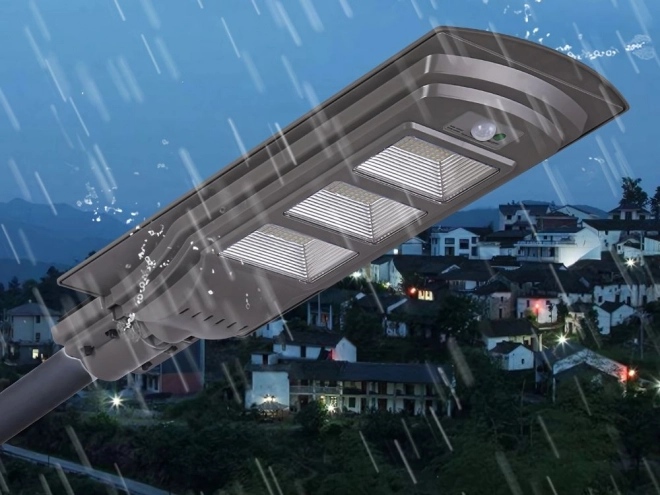 Napelemes utcai LED lámpa távirányítóval és mozgásérzékelővel, IP65