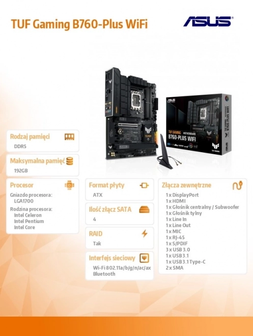 TUF Gaming B760 Wi-Fi alaplap