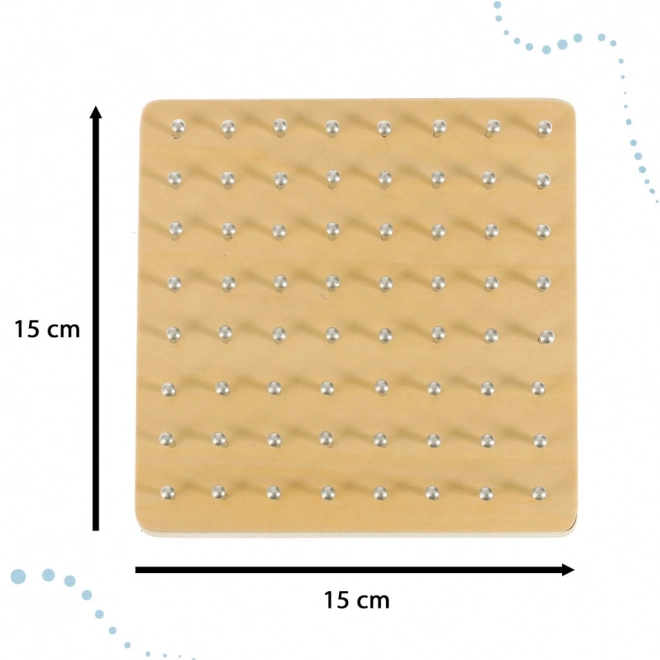 Geoboard fa puzzle gumiszalagokkal