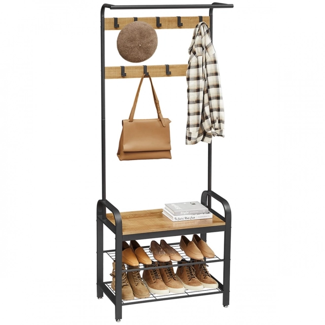 Fa ruhatartó cipőpolccal, LOFT Design
