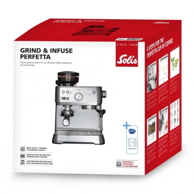 Espresso kávéfőző Solis Grind & Infuse Perfetta ezüst