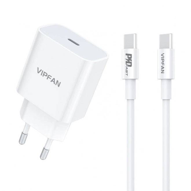 Gyors töltő Vipfan 20W USB-C kábellel