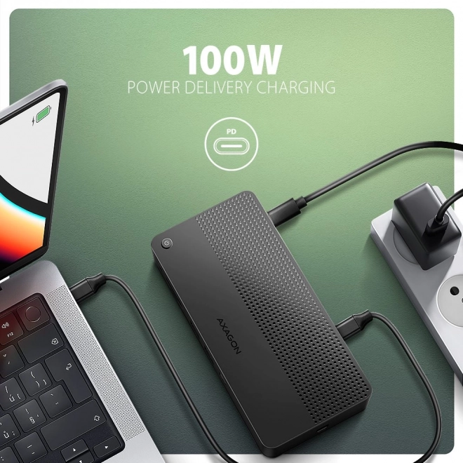 Axagon USB-C dokkolóállomás 12 az 1-ben USB4 HDMI Power Delivery-vel