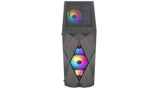 Volcan fekete mid tower RGB ház