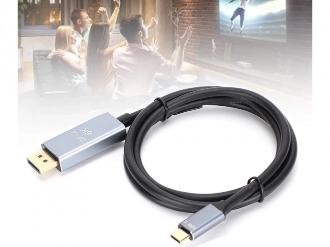 DisplayPort 1.4 és USB-C kábel 8K videó 1,8m