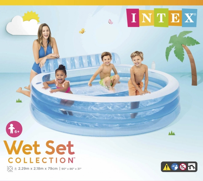 Felfújható kerti medence üléssel - Intex